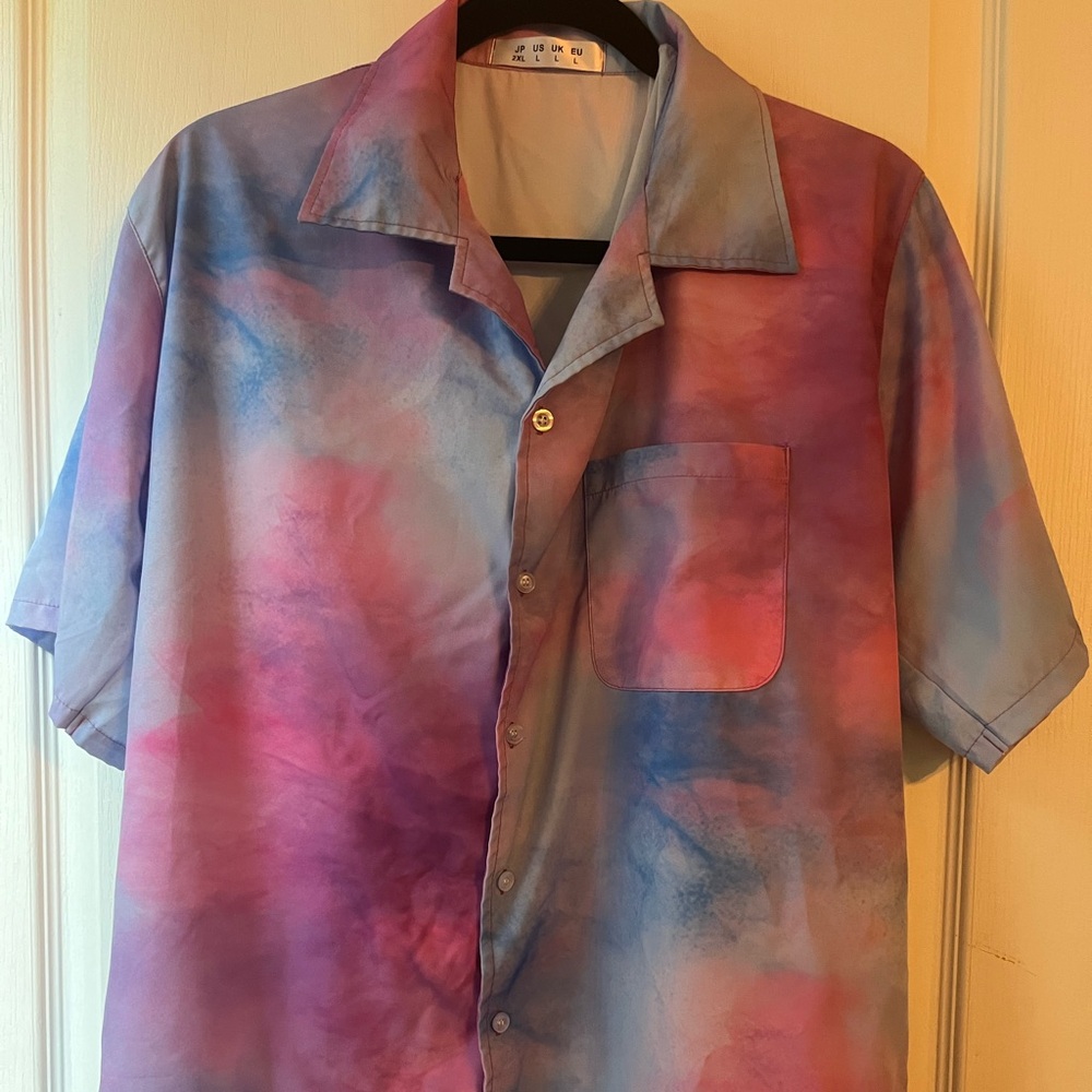 Men’s tie dye gender reveal shirt